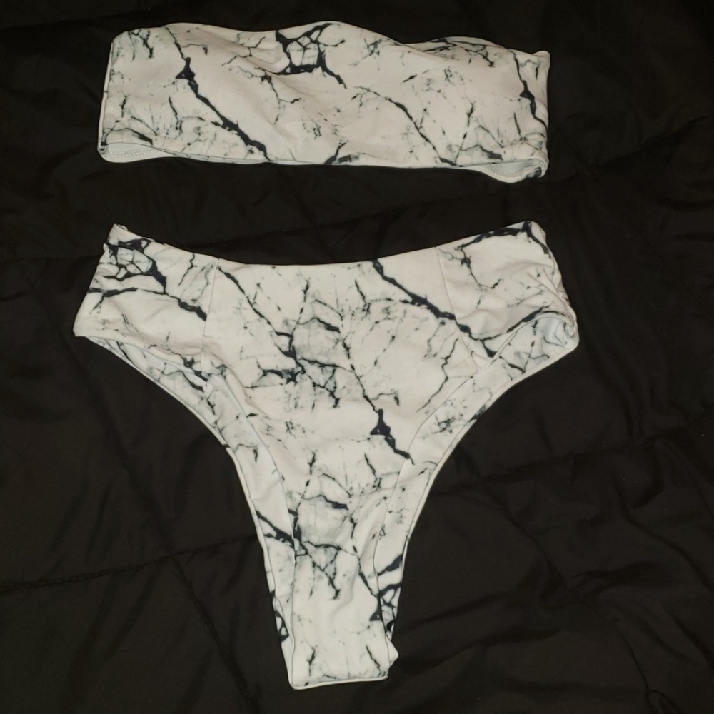 High waist bandeau bikini